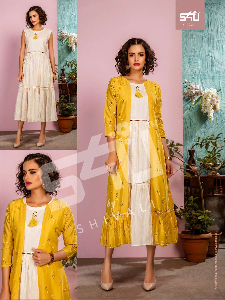 S4u Hello Jackets Vol 4 Designer Fancy Kurtis With Jacket S4u Hello Jackets Vol 4 Designer Fancy Kurtis With Jacket